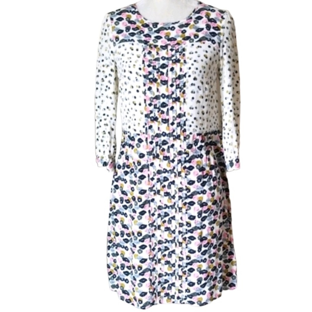 BODEN Hopscotch Poppy Meadow Pintuck Preppy Dress in Ivory size 10L - Picture 7 of 14